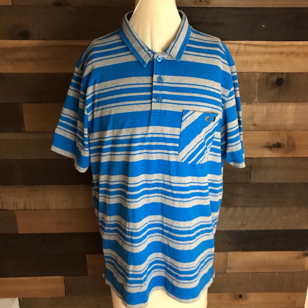 Oakley blue and‎ gray men’s polo shirt size large